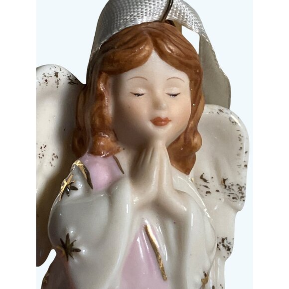 Lenox "Believe" Porcelain Angel Christmas Ornament White & Pink - Picture 4 of 10